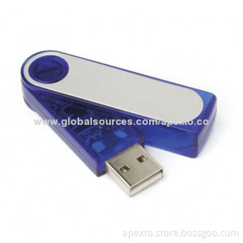 Swivel USB Stick with 16GB Storage Capacity, Supports Password Protection and Bootable Function
